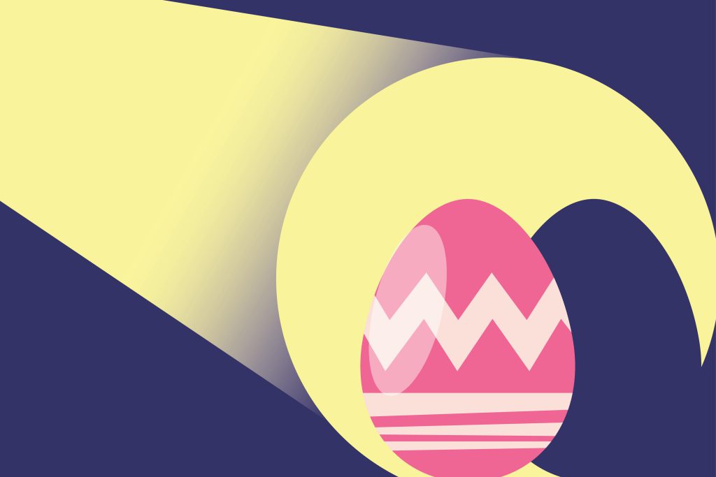 graphic of an egg in a spotlight