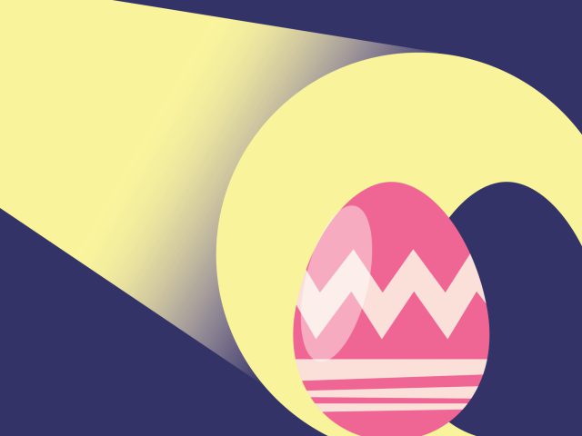 graphic of an egg in a spotlight